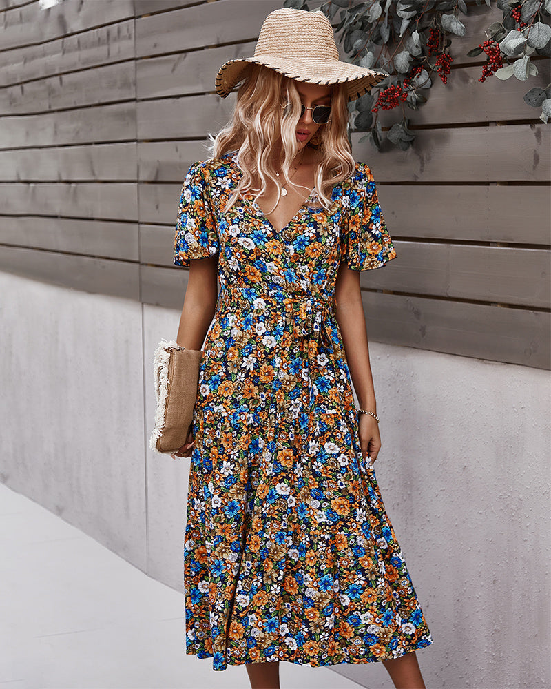 Flower Wrapped Summer Dress