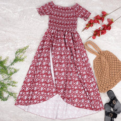 Smocked Wrap Off-Shoulder Dress