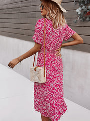 Button Down Smocked Collar Dress