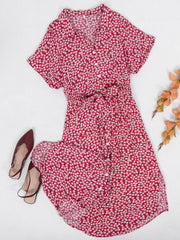 Button Down Smocked Collar Dress