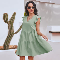 V Neck Sleeve Dress