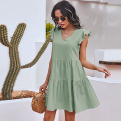 V Neck Sleeve Dress