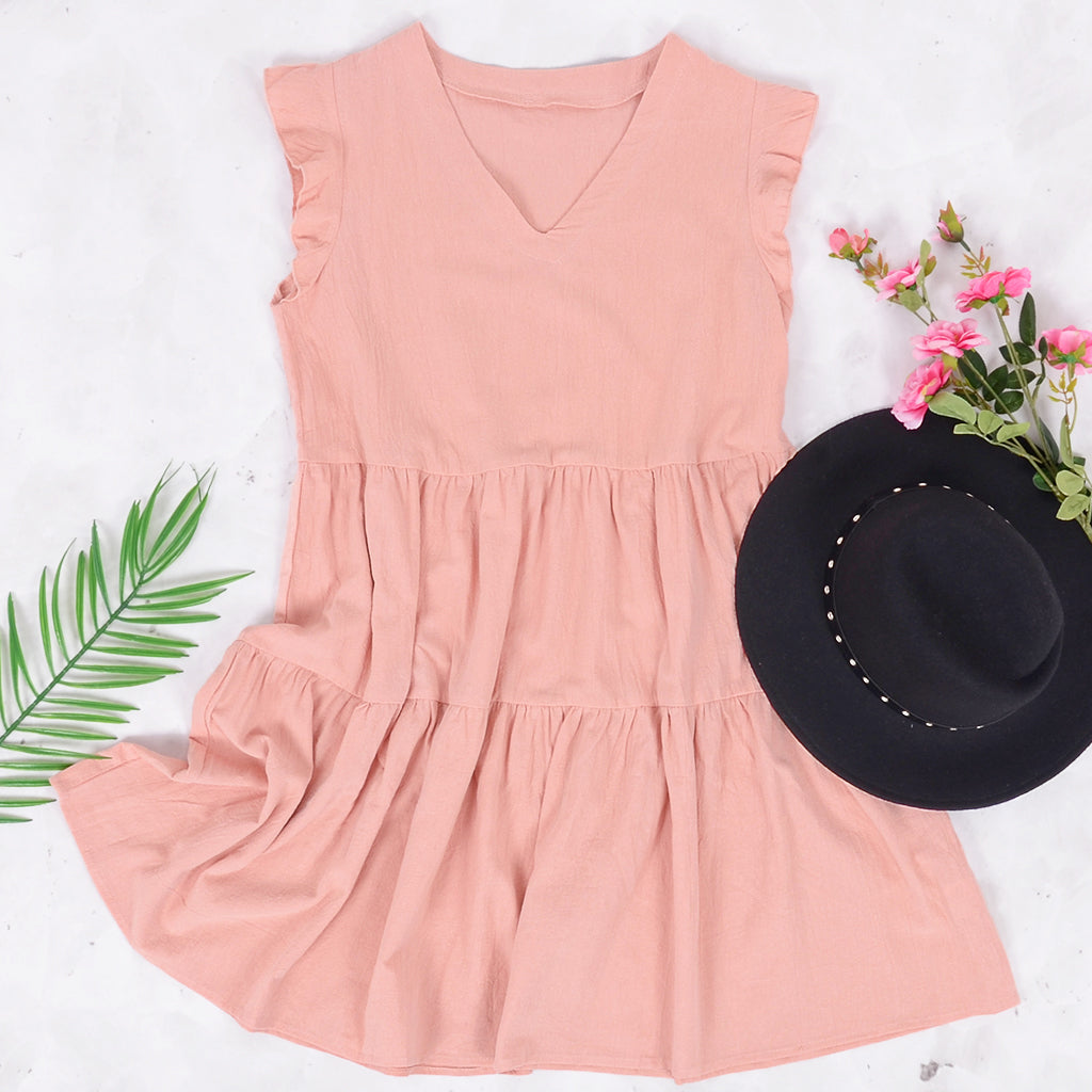 V Neck Sleeve Dress