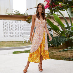 Mix Print Ruffle Dress
