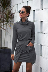 Neck Long Sleeve Dress