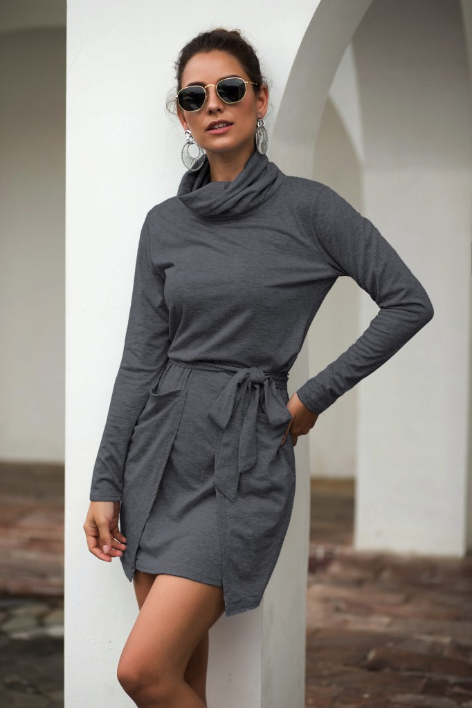 Neck Long Sleeve Dress