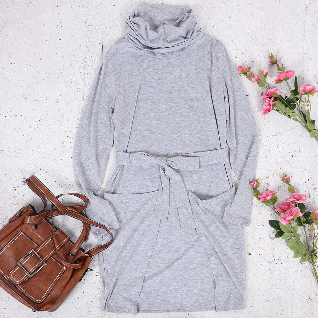 Neck Long Sleeve Dress