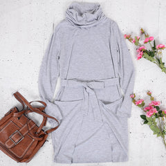 Neck Long Sleeve Dress