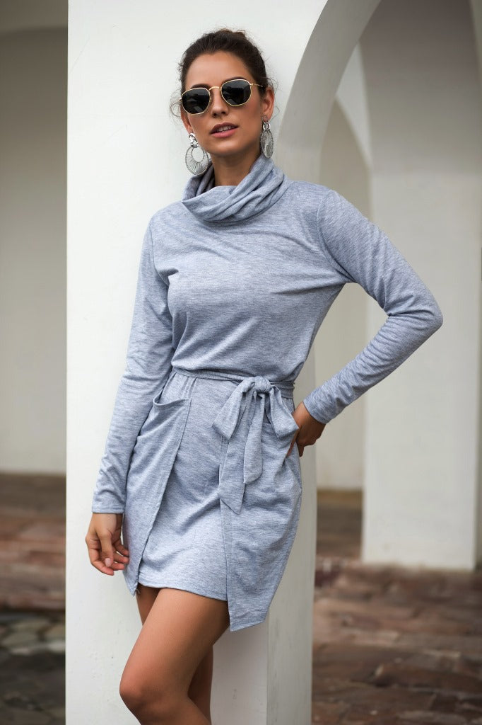 Neck Long Sleeve Dress