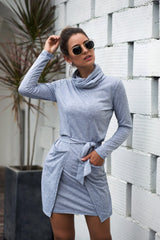 Neck Long Sleeve Dress