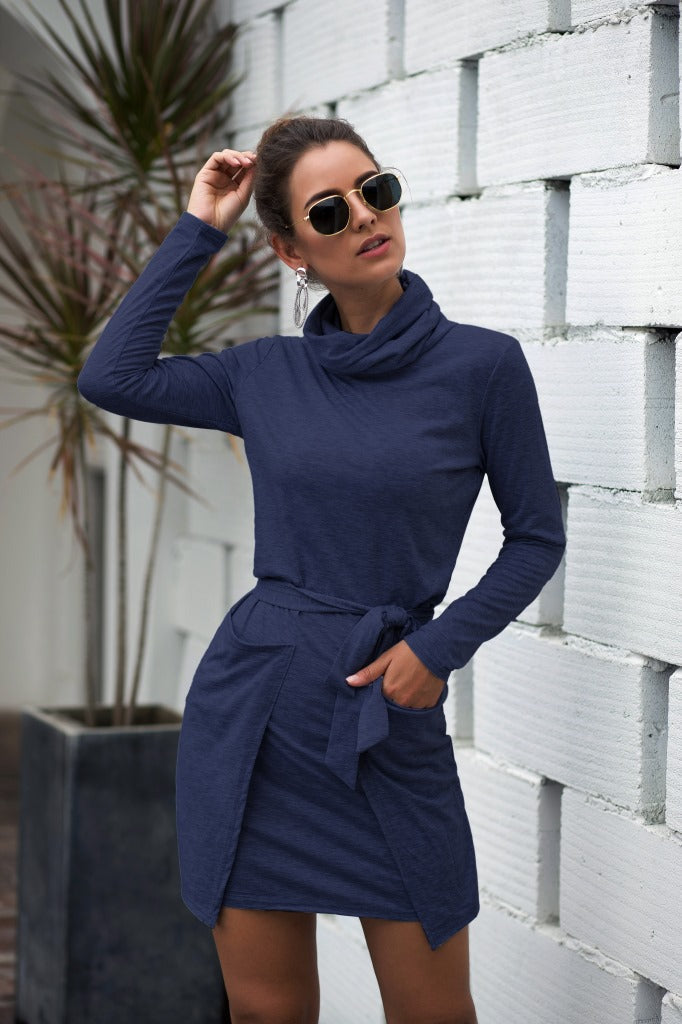 Neck Long Sleeve Dress