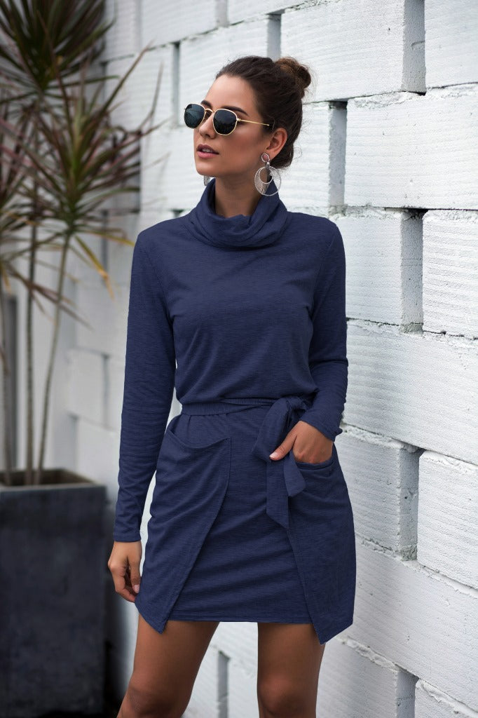 Neck Long Sleeve Dress