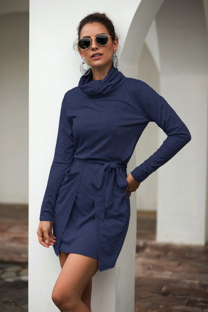 Neck Long Sleeve Dress