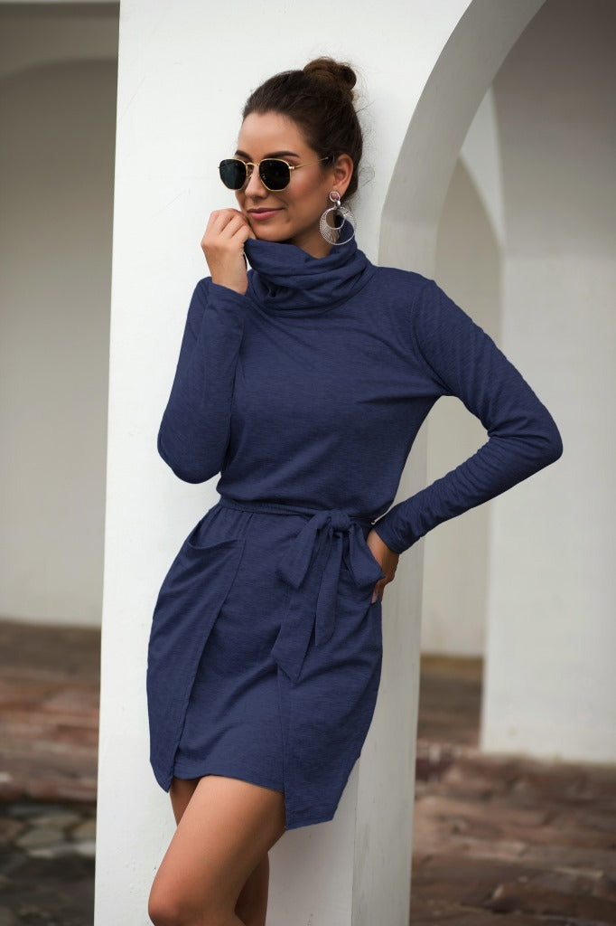Neck Long Sleeve Dress