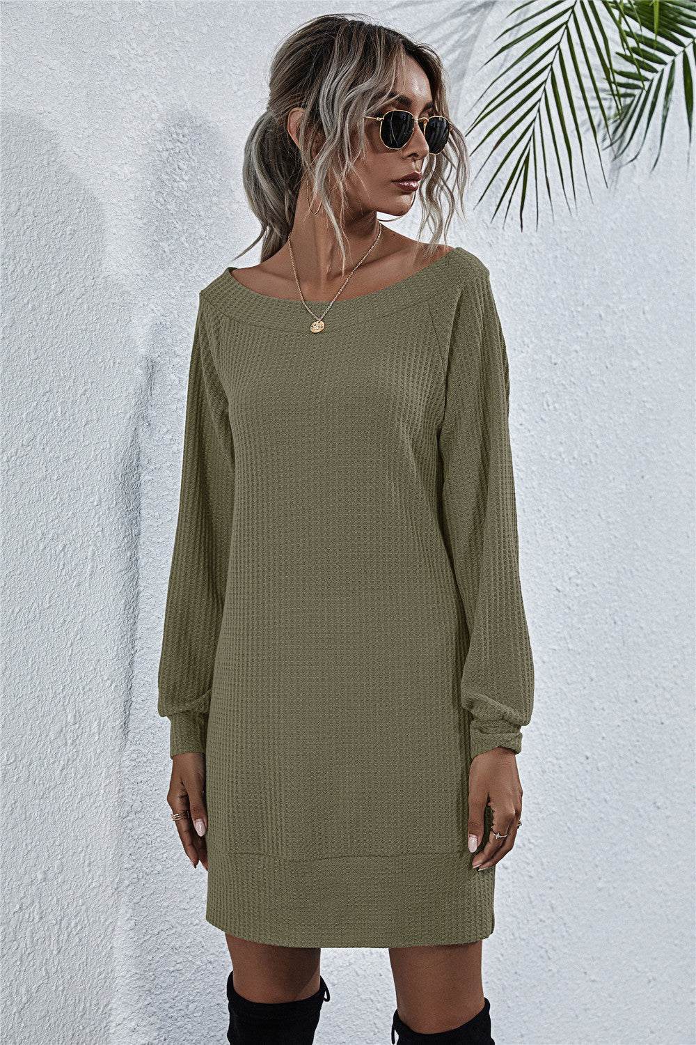 Waffle Knit Fall Dress