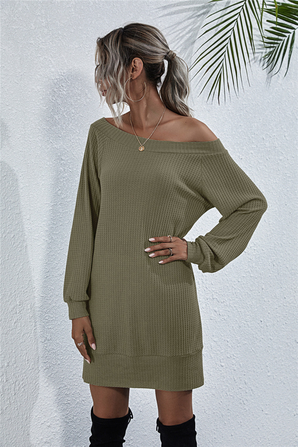 Waffle Knit Fall Dress
