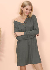 Lounge Button Tunic Dress