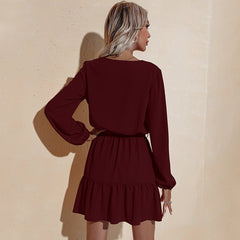 Long Tied Waist Tunic Dress