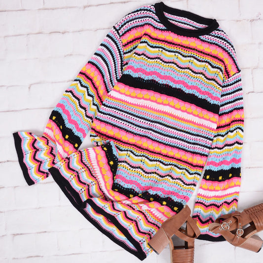 Vibrant Holiday Knit Dress
