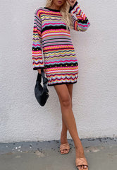 Vibrant Holiday Knit Dress