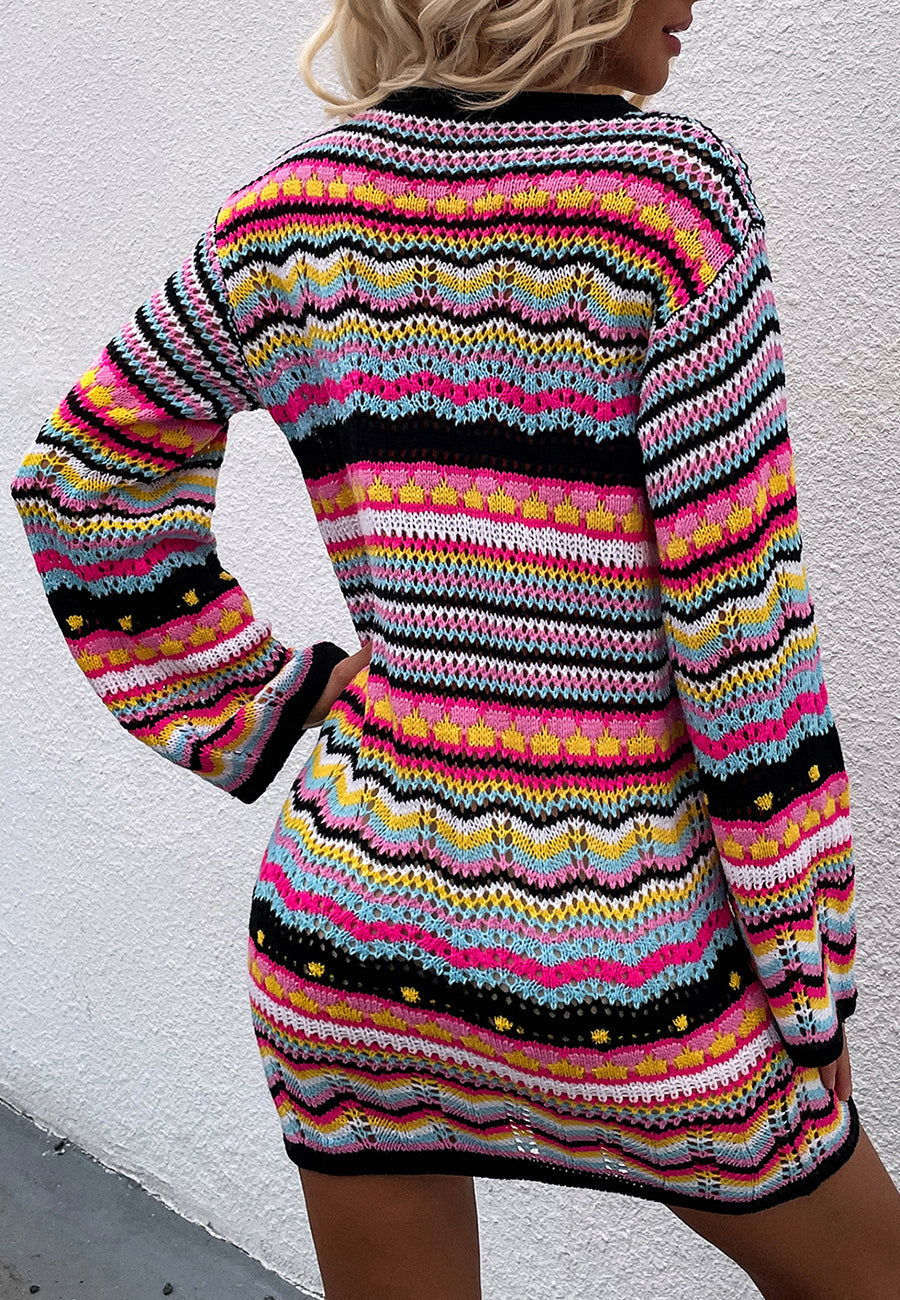 Vibrant Holiday Knit Dress