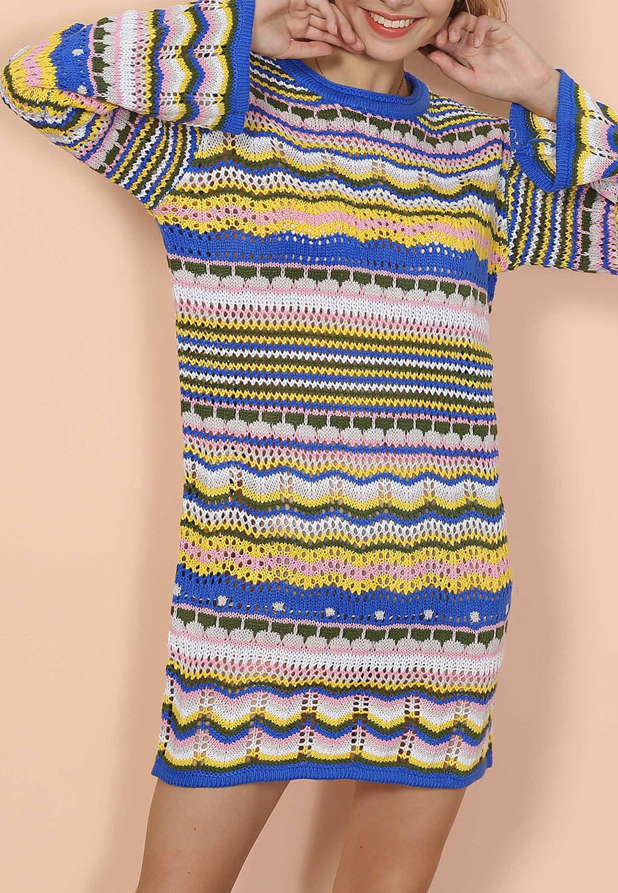 Vibrant Holiday Knit Dress