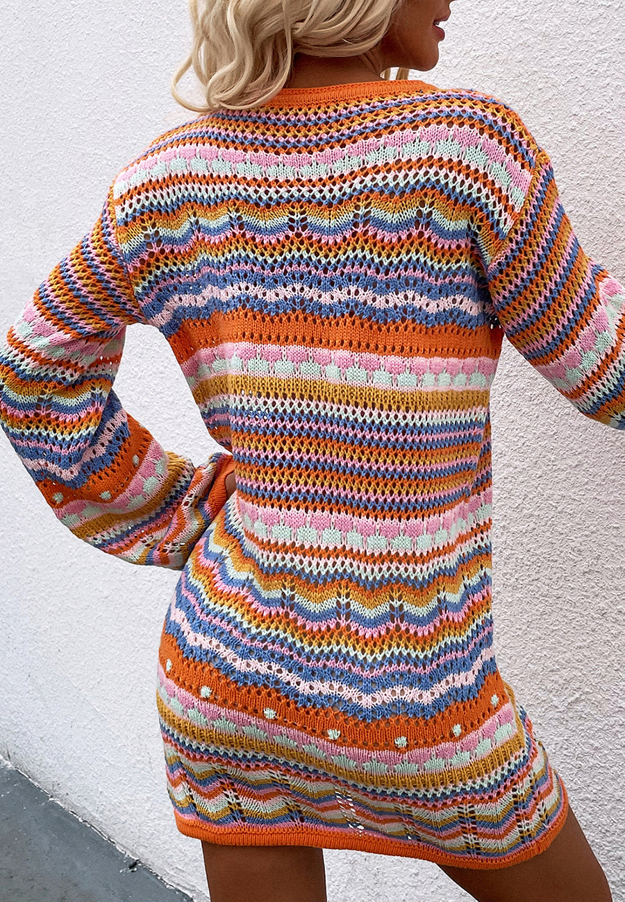 Vibrant Holiday Knit Dress