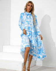 Print Tiered Hem Dress