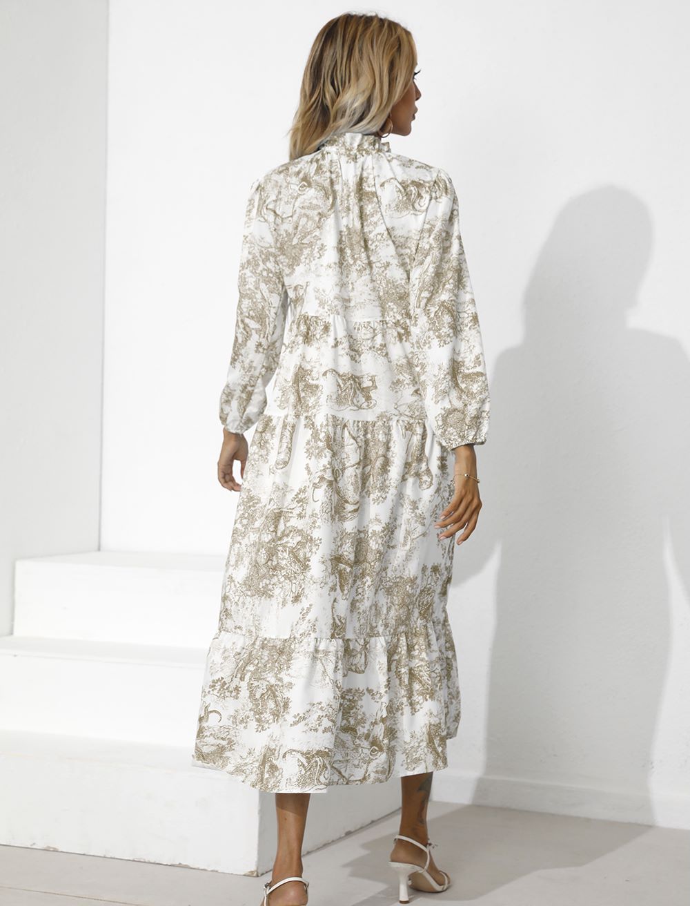 Print Tiered Hem Dress