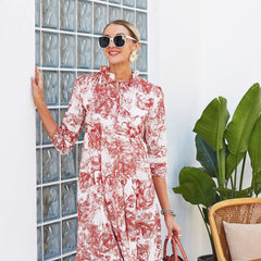Print Tiered Hem Dress