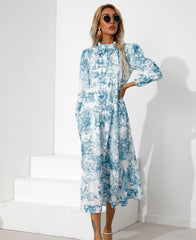 Print Tiered Hem Dress