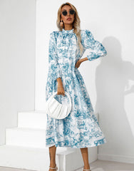 Print Tiered Hem Dress