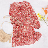 Keyhole Tie Neck Sleeve Dress