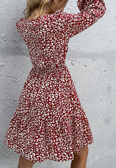 Keyhole Tie Neck Sleeve Dress
