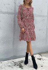 Keyhole Tie Neck Sleeve Dress