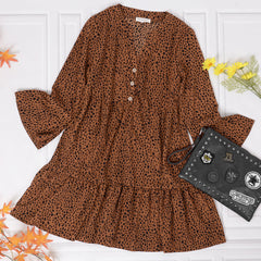 Long Sleeve Dotted Dress