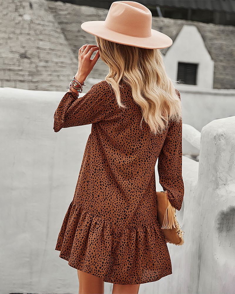 Long Sleeve Dotted Dress