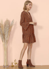 Long Sleeve Dotted Dress