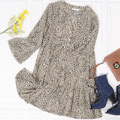 Long Sleeve Dotted Dress