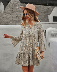 Long Sleeve Dotted Dress