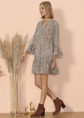 Long Sleeve Dotted Dress