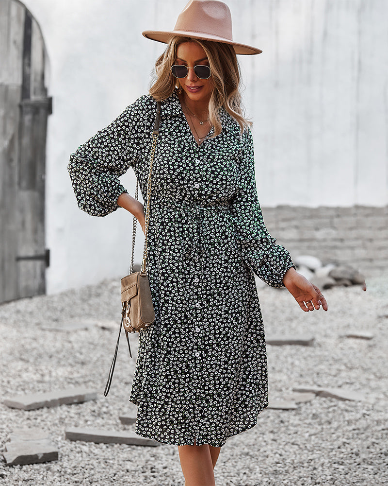 Floral Tie Waist Dress