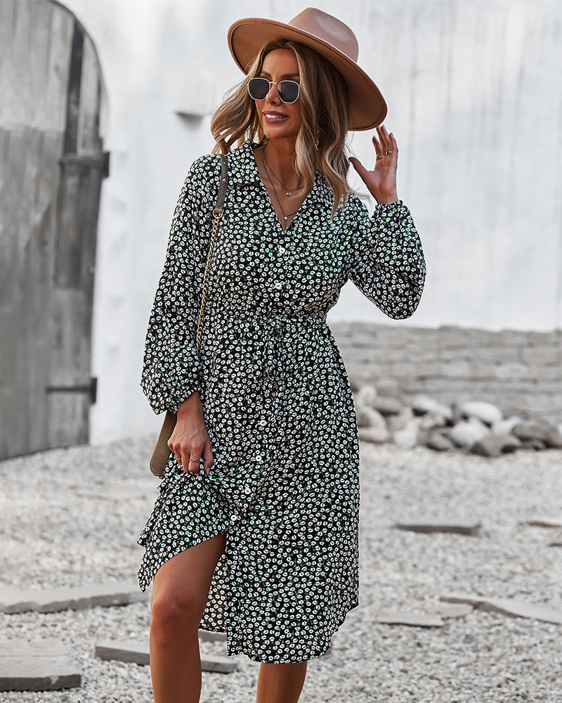 Floral Tie Waist Dress