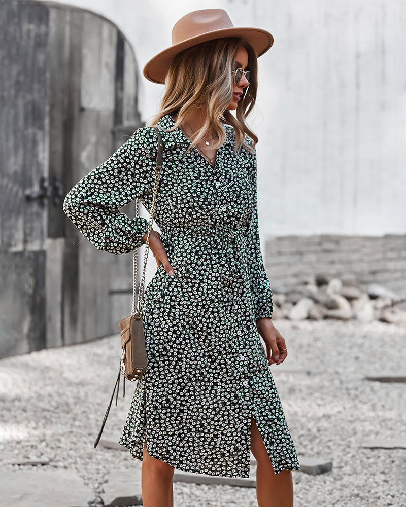 Floral Tie Waist Dress
