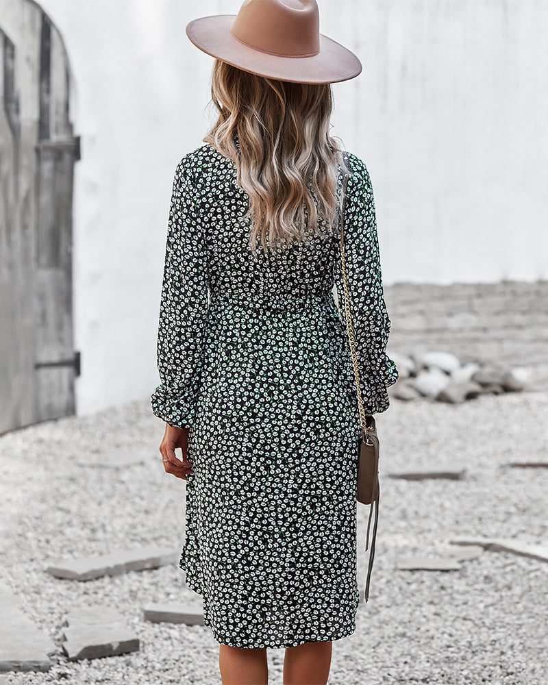 Floral Tie Waist Dress