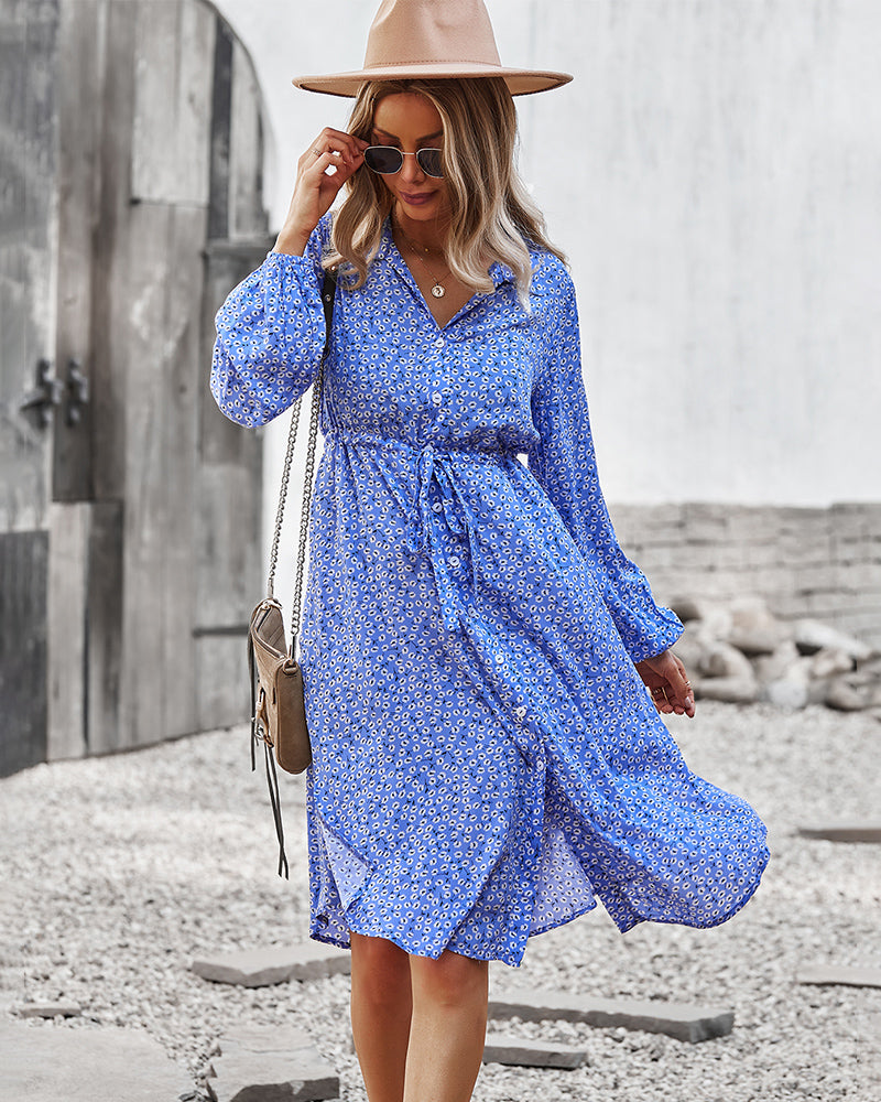 Floral Tie Waist Dress