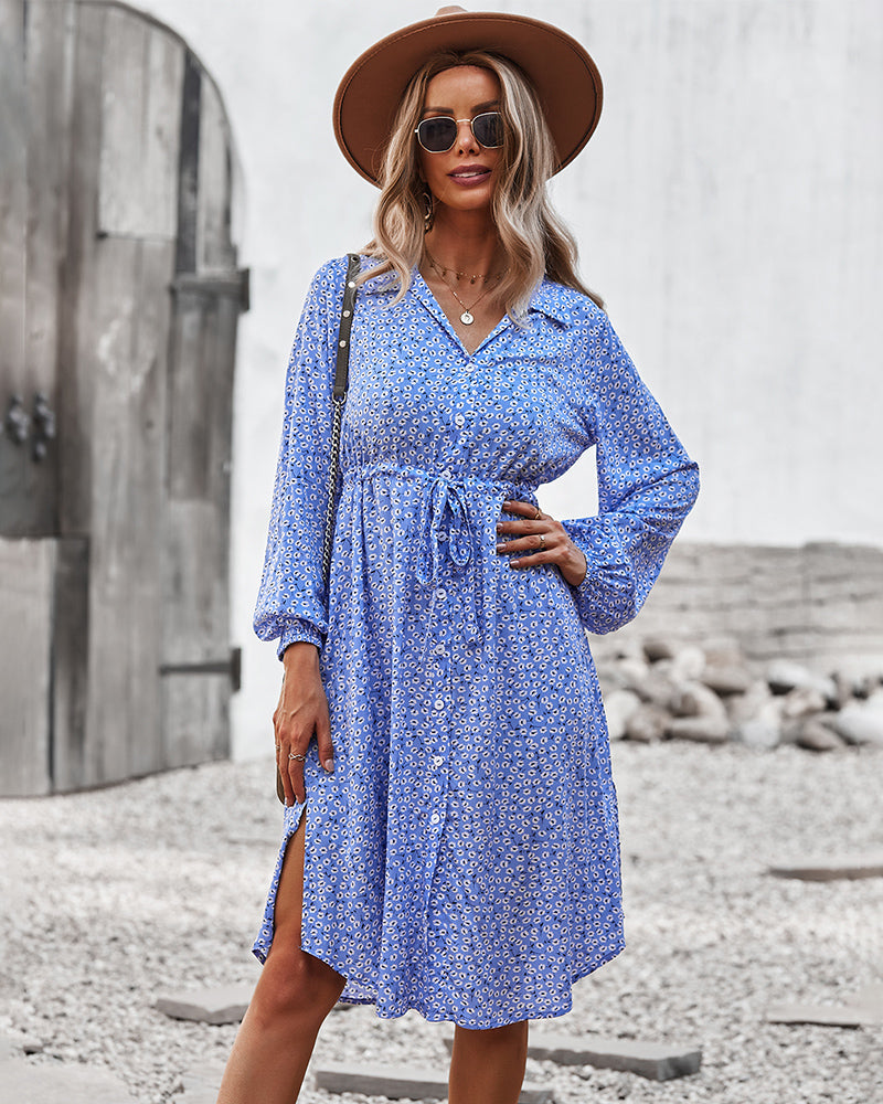 Floral Tie Waist Dress