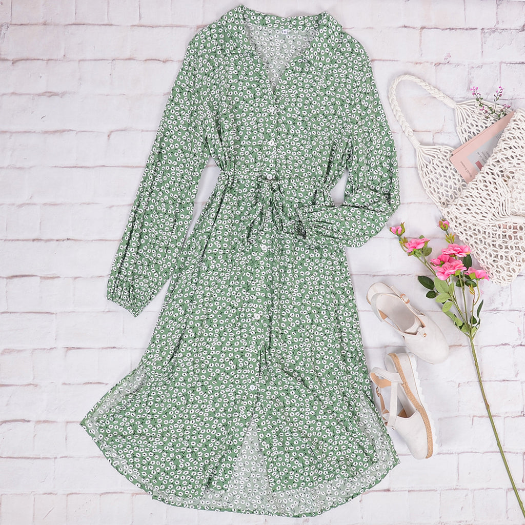 Floral Tie Waist Dress