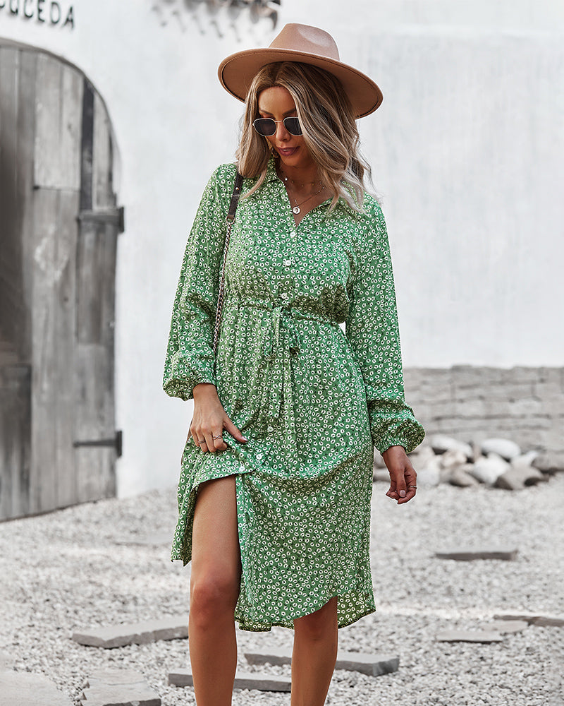 Floral Tie Waist Dress