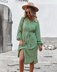 Floral Tie Waist Dress